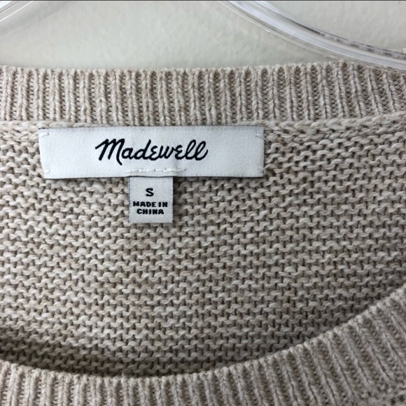 ⛔️SOLD⛔️Madewell tan riverside texture crew neck s - Picture 5 of 8